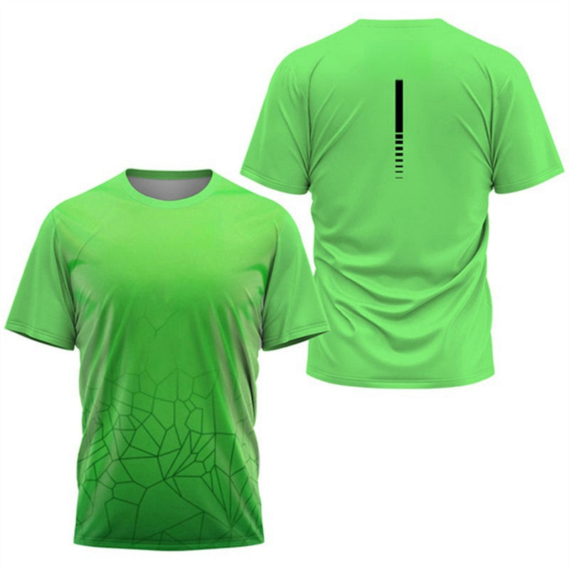 Thumbnail: Men Gym Sportswear Fashion T-Shirts Summer Outdoor Run Fitness Breathable Short 