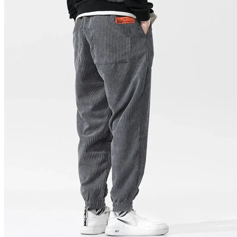 Thumbnail: 2026 Spring New Casual Loose Corduroy Solid Color Harem Pants Man Pockets All Ma