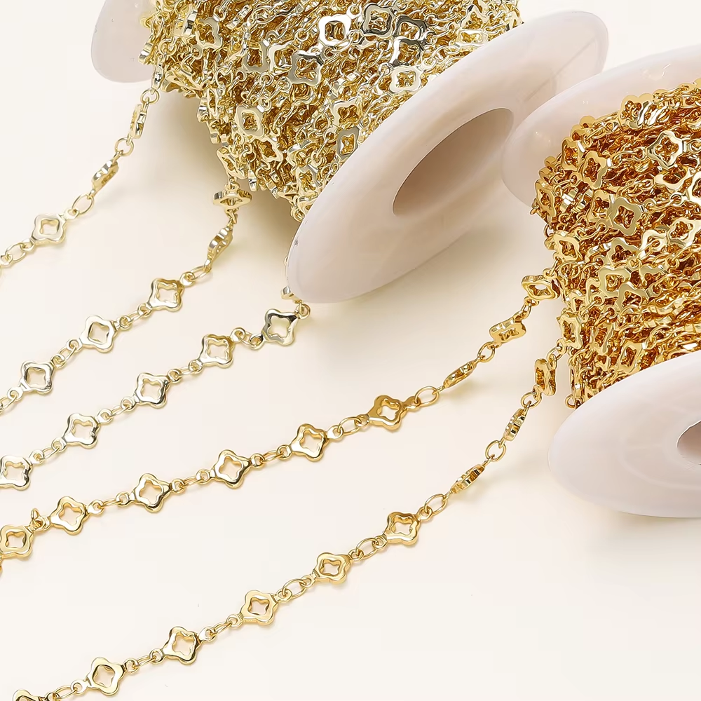 1Meter/Pack 5.5MM 14/18K Gold Plated Brass Rhombus Chain For Jewelry Making Neck