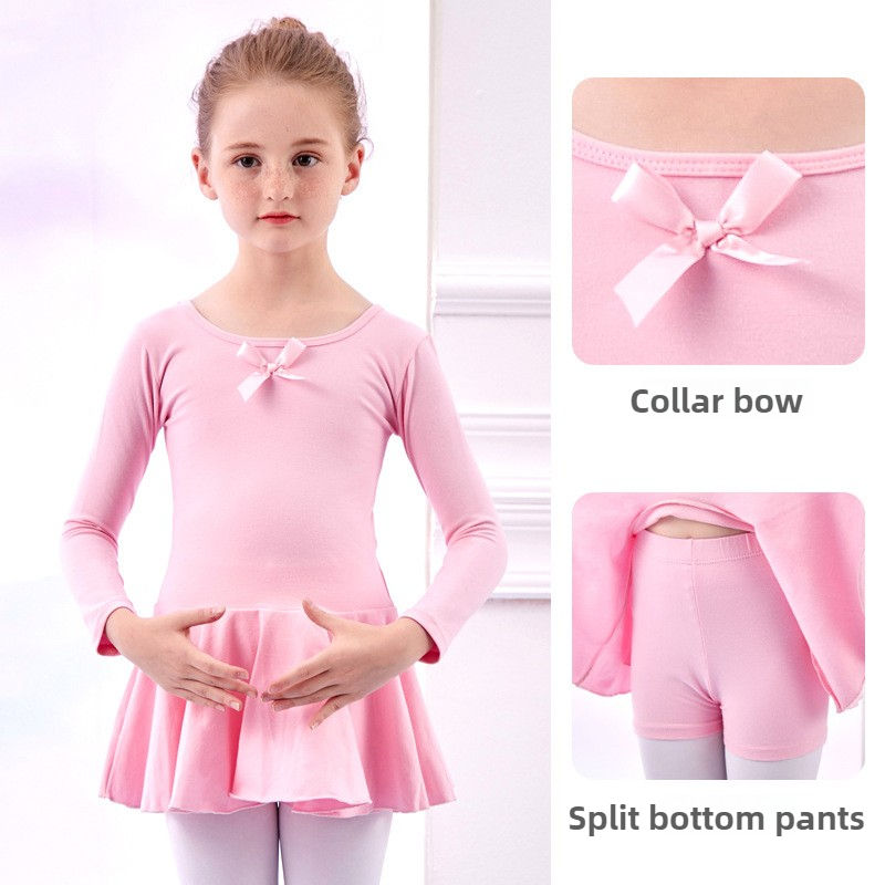 الصورة المصغرة: Summer Girls' Split Ballet Dress Set - Short Sleeve Dancewear for Toddlers & Gra