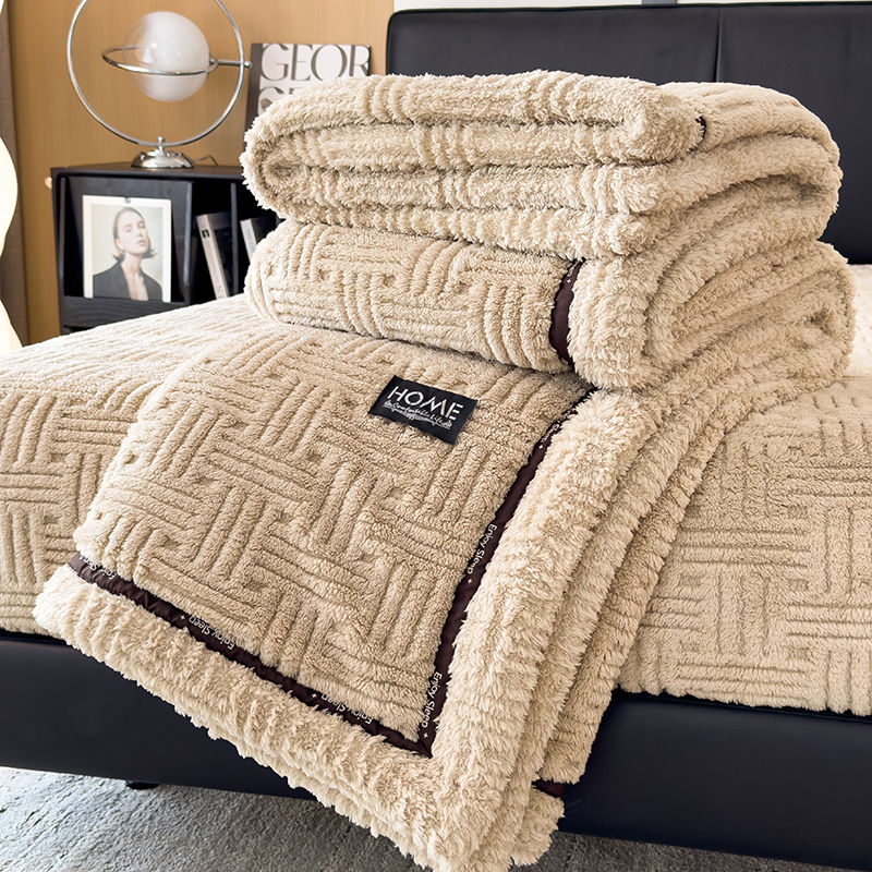 Thumbnail: Winter Blanket Thickened Warm Lamb Wool Leisure Blanket Home Warm Thick Soft Bed