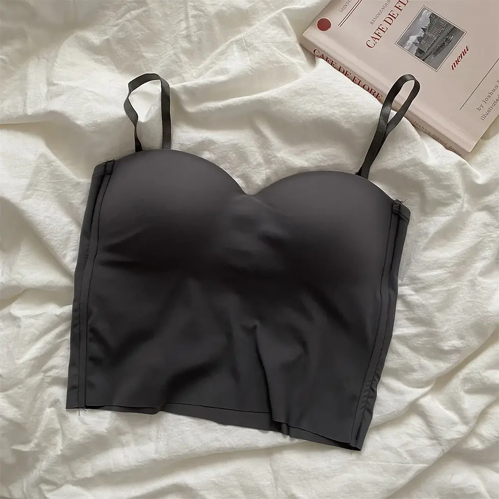 Thumbnail: Tank Top Bra Seamless Skin-Friendly U-Back Vest with Fixed Chest Pad Suspender f