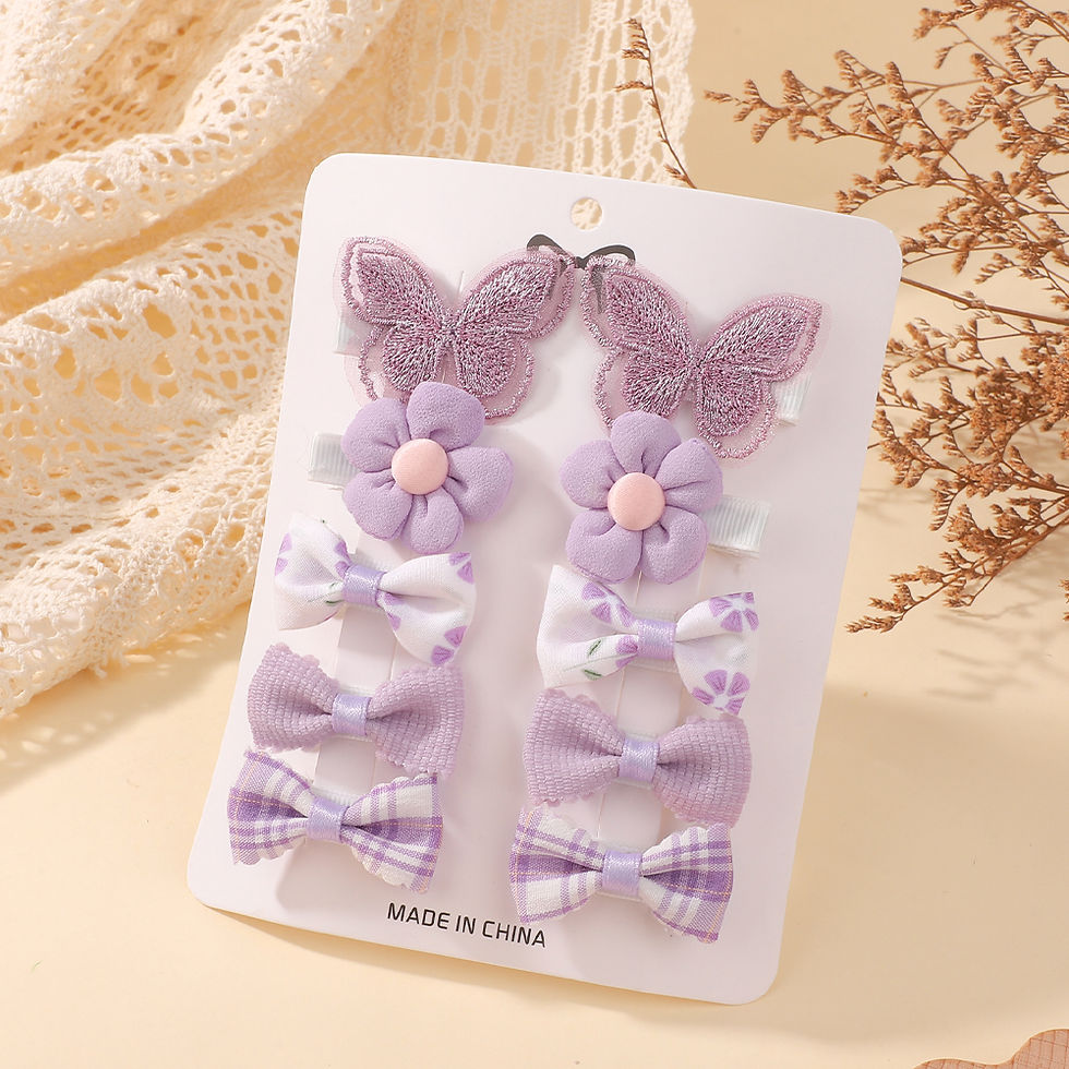 الصورة المصغرة: 10Pcs/set Children's Flower Hair Clips Trendy Adorable Headwear Hair Decorations