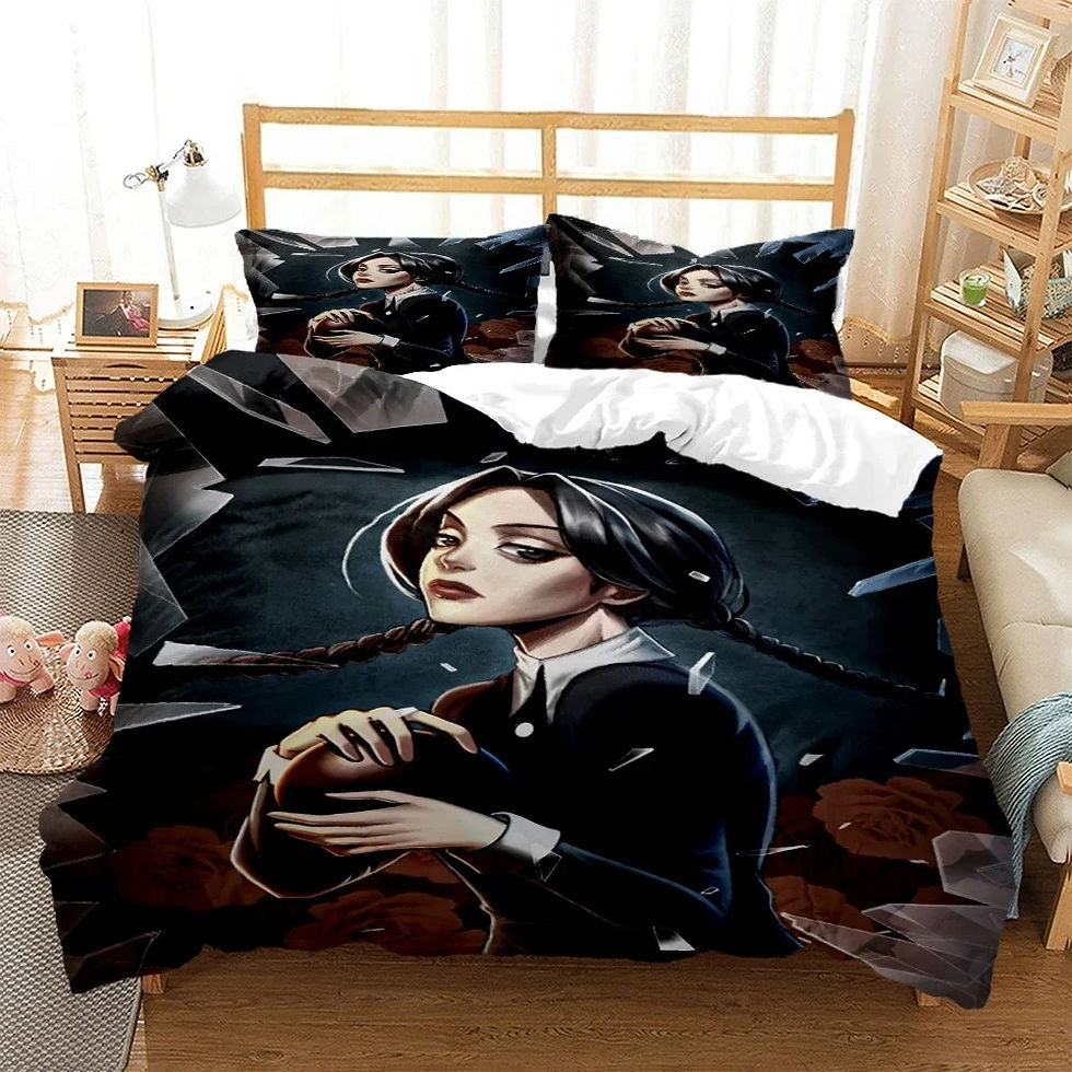 Wednesday Digital Print Polyester Bedding Sets Child Kids Covers Boys Bed Linen