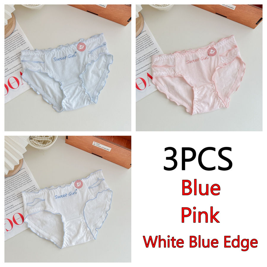 Thumbnail: 3PCS/Set Cotton Panties Women Comfortable Underwears Sexy Middle-Waisted Underpa