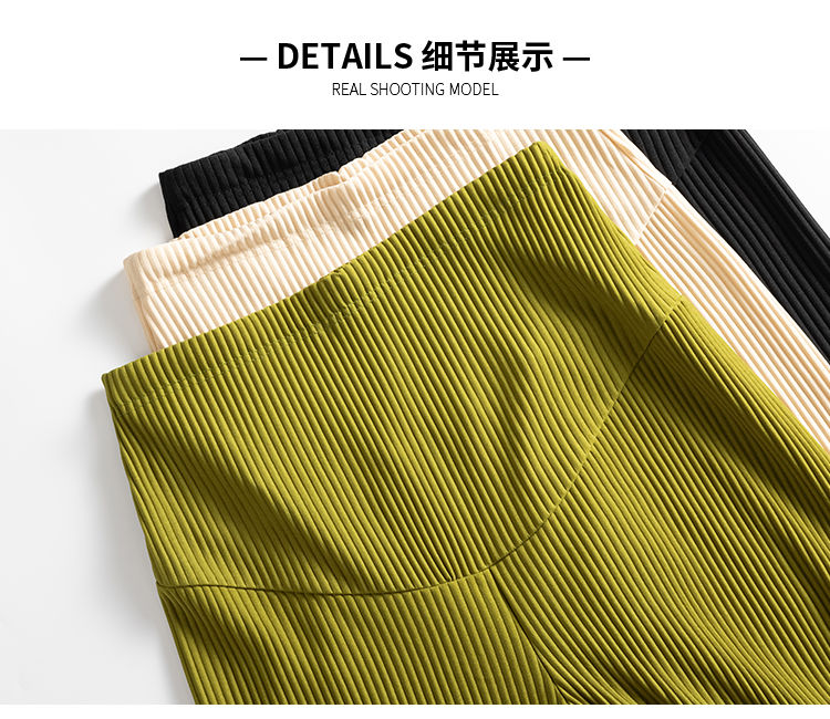 Thumbnail: Spring Autumn Pleated Maternity Pants Wide Leg Loose Straight Adjustable High Wa