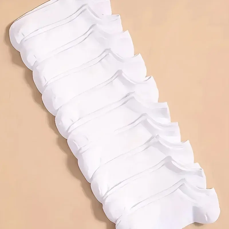 Thumbnail: 10 or 20 or 40 Pairs Unisex Solid Cotton Socks Men Women Low Cut Ankle Socks Bul