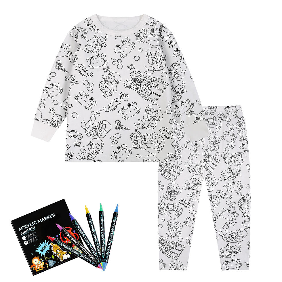 DIY Sketch Colorful Freehand Graffiti Pajamas Sets Baby Boys Girls Long sleeves