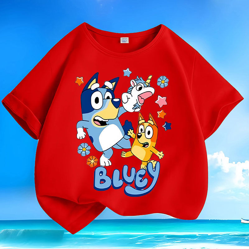 Thumbnail: Blue's New Summer Collection of Short-sleeved Pure Cotton Trendy Cartoon Round-n