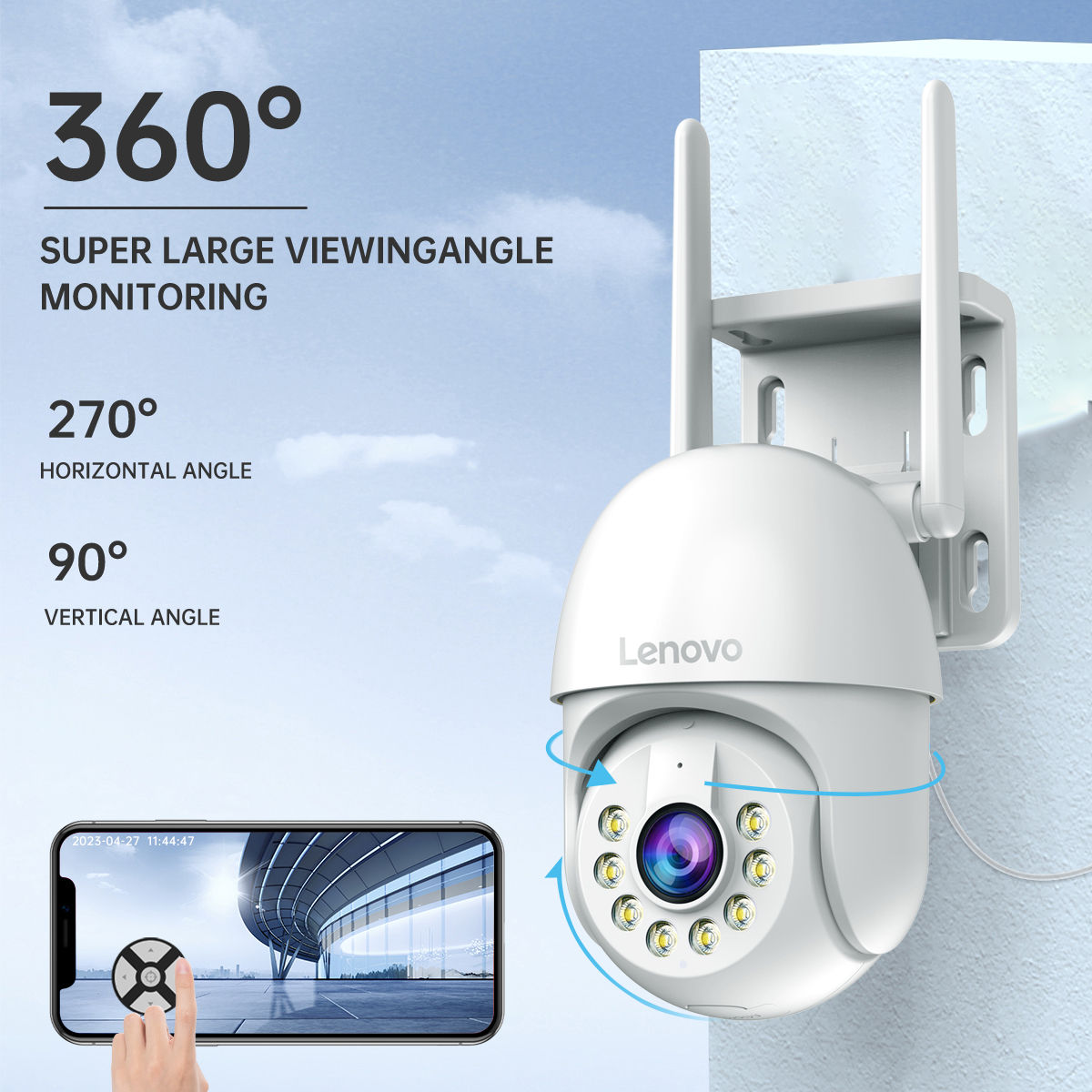 Lenovo 5MP Smart Wifi PTZ Camera Outdoor 5x Digital Zoom Auto Tracking ONVIF CCT