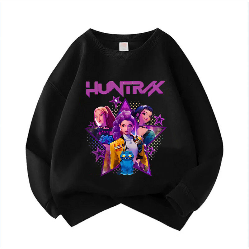 الصورة المصغرة: Crew Neck Kid Hoodie Movie Unisex Hoodies Manga Kids Kpop Demon Hunters Children