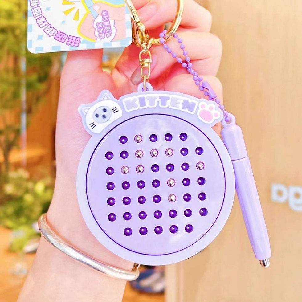 الصورة المصغرة: Cartoon Steel Ball Drawing Board Keychain Kawali Dolls Pendant Couple Bag Charms