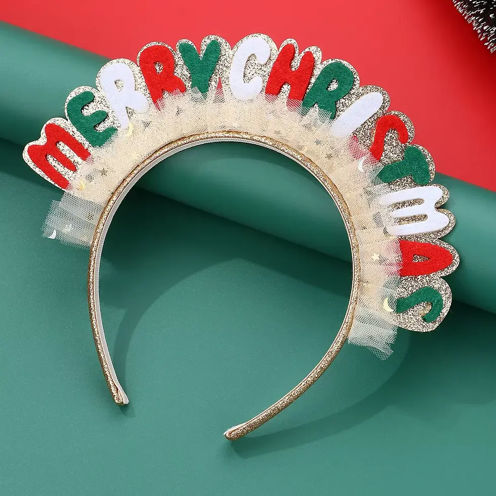 الصورة المصغرة: **2026Best-selling children's hairband creative birthday party lace colored lett