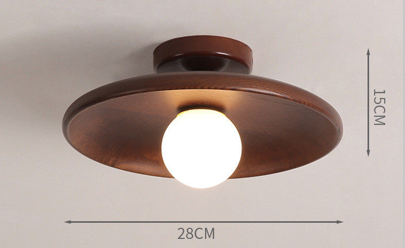 Thumbnail: Modern Wooden Ceiling Light Log Color Walnut Wood Ceiling Lamps for Aisle Corrid