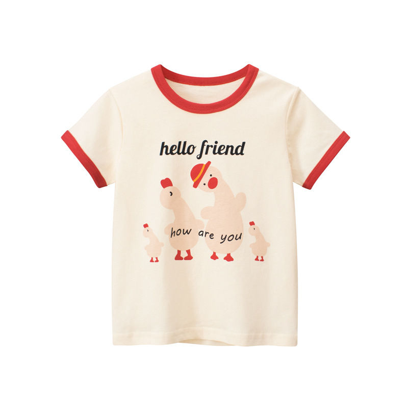 الصورة المصغرة: 2025 Korean Summer Flower Short Sleeve T-shirts For Girls 2-8 Years Cotton Toddl