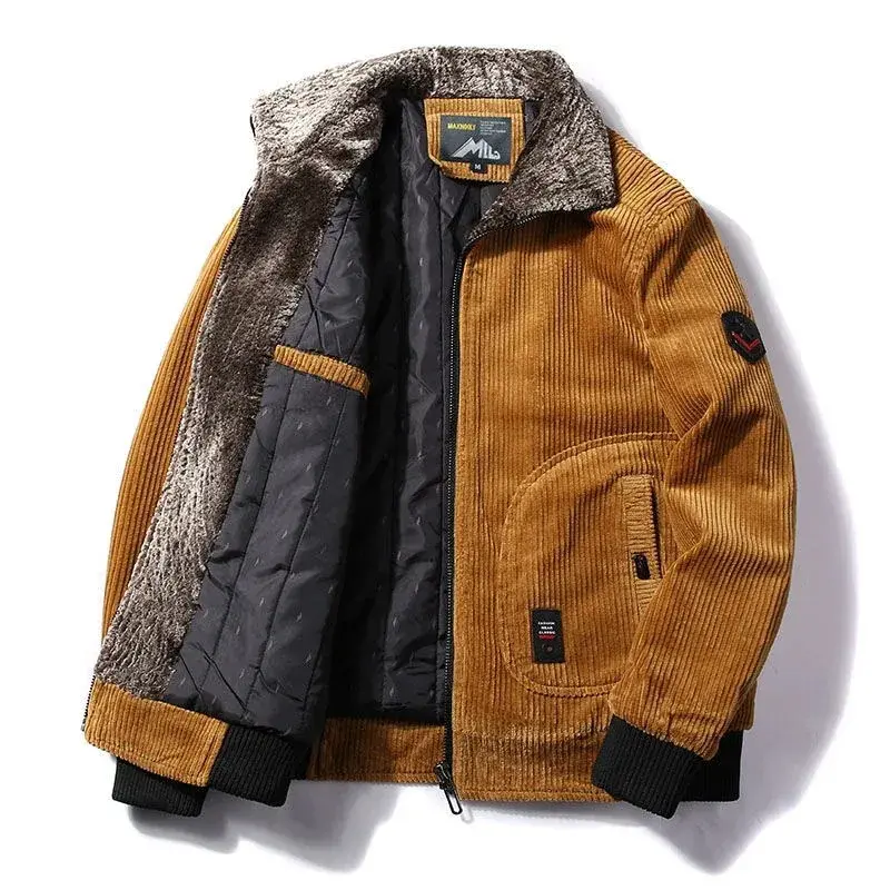 Winter Jacket Men Male Thermal Windbreaker Plus Size Men's Warm Winter Corduroy