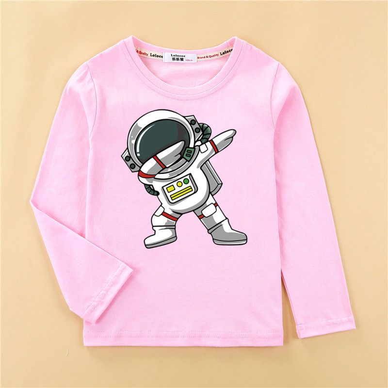 الصورة المصغرة: Kids Astronaut Cartoon Clothes Baby Boys Cotton Shirt Long Sleeved Cotton T-shir