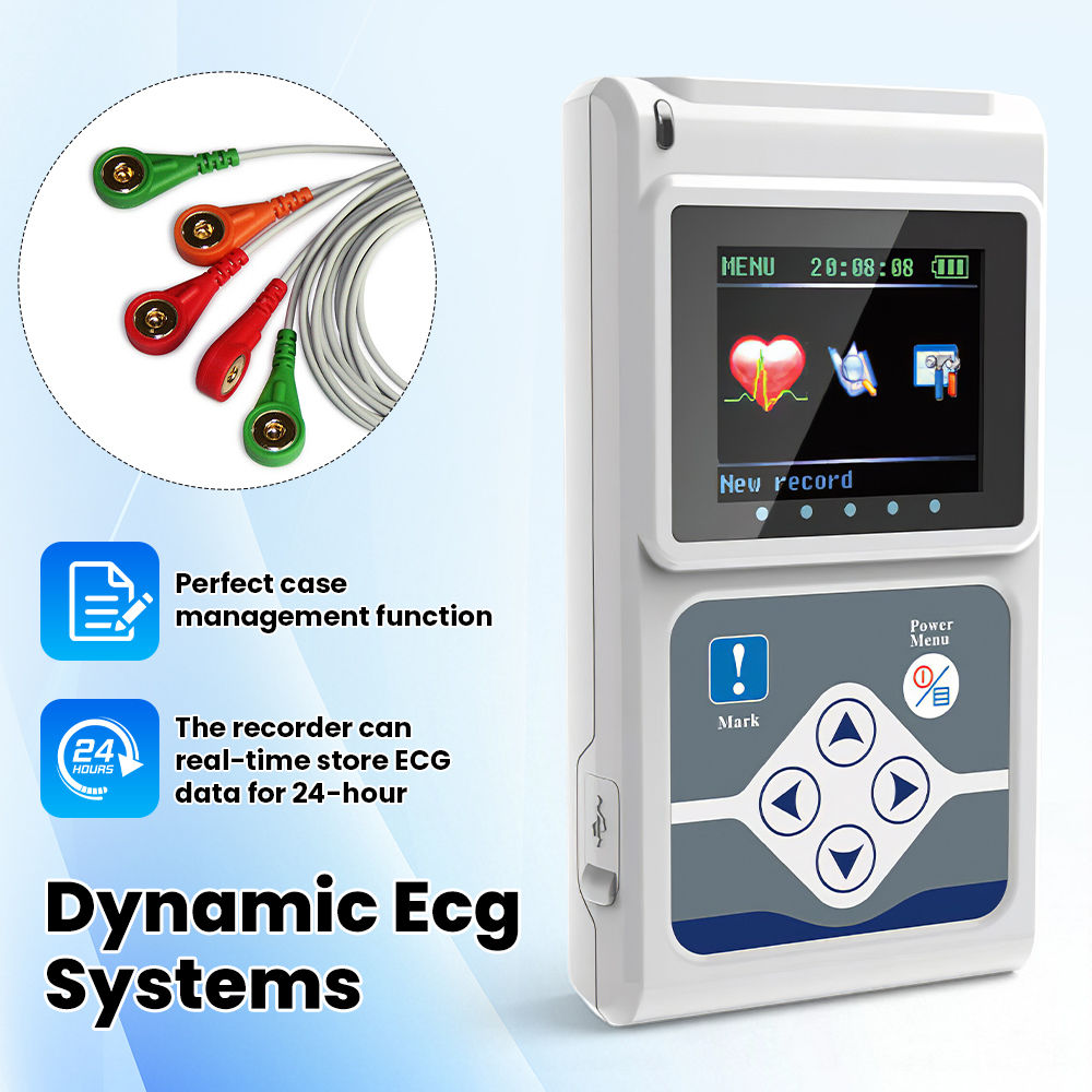 CONTEC TLC9803 3 Channels Recordable Machine Dynamic ECG Holter System Monitorin