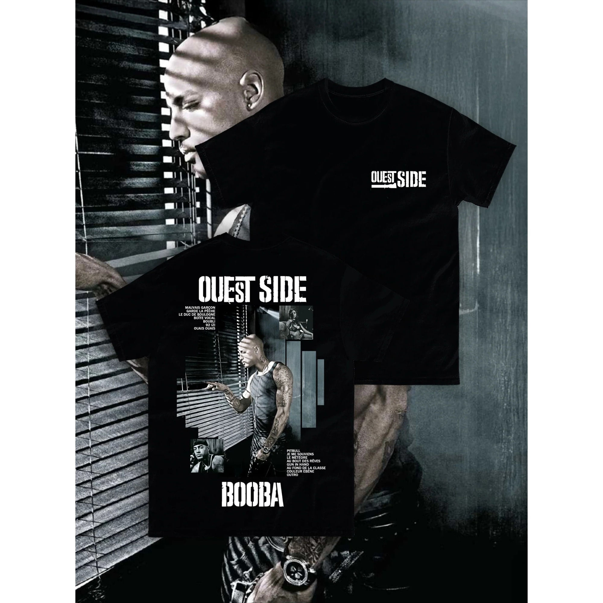 Streetwear Men T Shirt Oversized Hip Hop Fashion Black Graphic Print Ouest Side