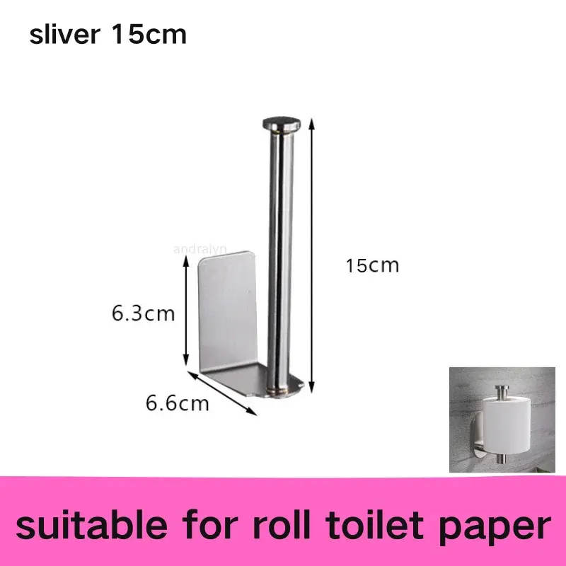 Thumbnail: Stainless Steel Paper Towel Holder Self Adhesive Toilet Roll Paper Holder No Pun