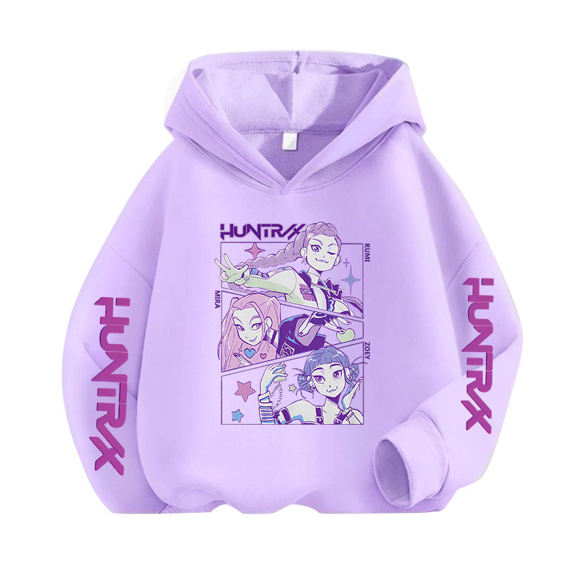 الصورة المصغرة: 90s Y2k Hip Hop Hoodie Manga Kids Kpop Demon Hunters Children's Sweatshirt Cute 