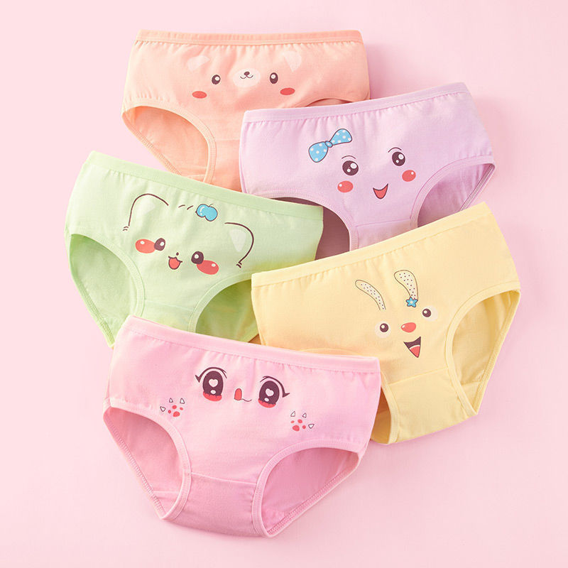 Thumbnail: 4pcs/Lot Girls Skating Big Eyes Anime Briefs Cotton Underwear Kids Breathable Cu