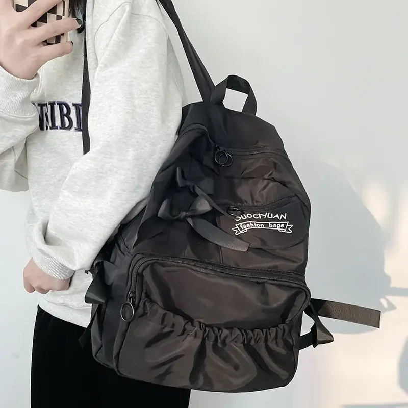 Thumbnail: Fashion Backpack Canvas Women Backpack Anti-theft Shoulder Bags New School Bag f