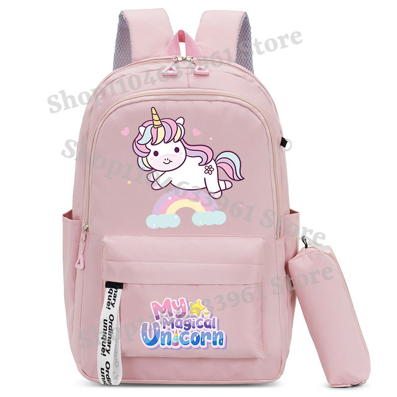 Thumbnail: My Little Ponys Backpack Pencil Case Unicorn Kawaii Schoolbag Pen Pouch Cartoon 