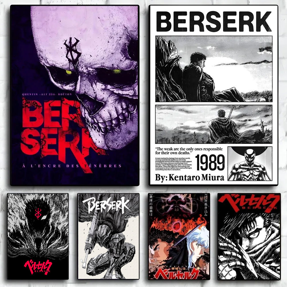 Anime Berserk Prints Poster Figure Guts Griffith Canvas Painting DIY Wall Art Ho