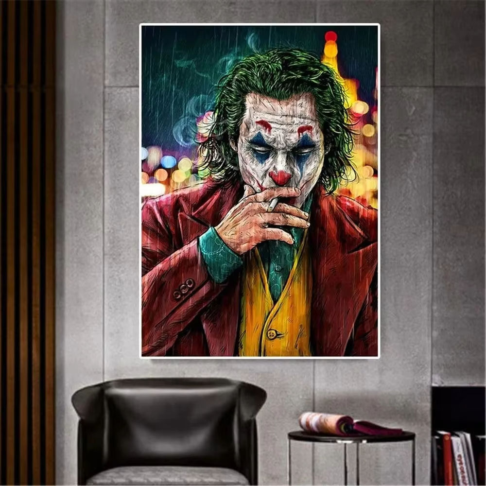 The Joker Man Oil Canvas Painting Comic-Joker Prints Wall Poster Home Decor Pain