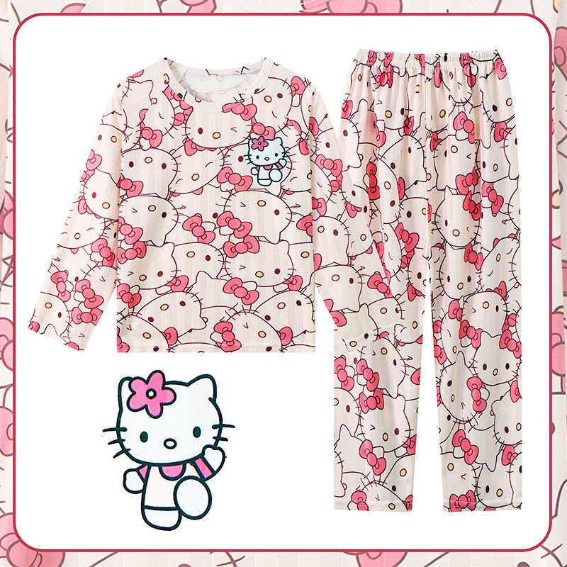 Hello Kitty Comfortable Children's Pajama Sets Cute Cartoon Durable Nightwear Lo