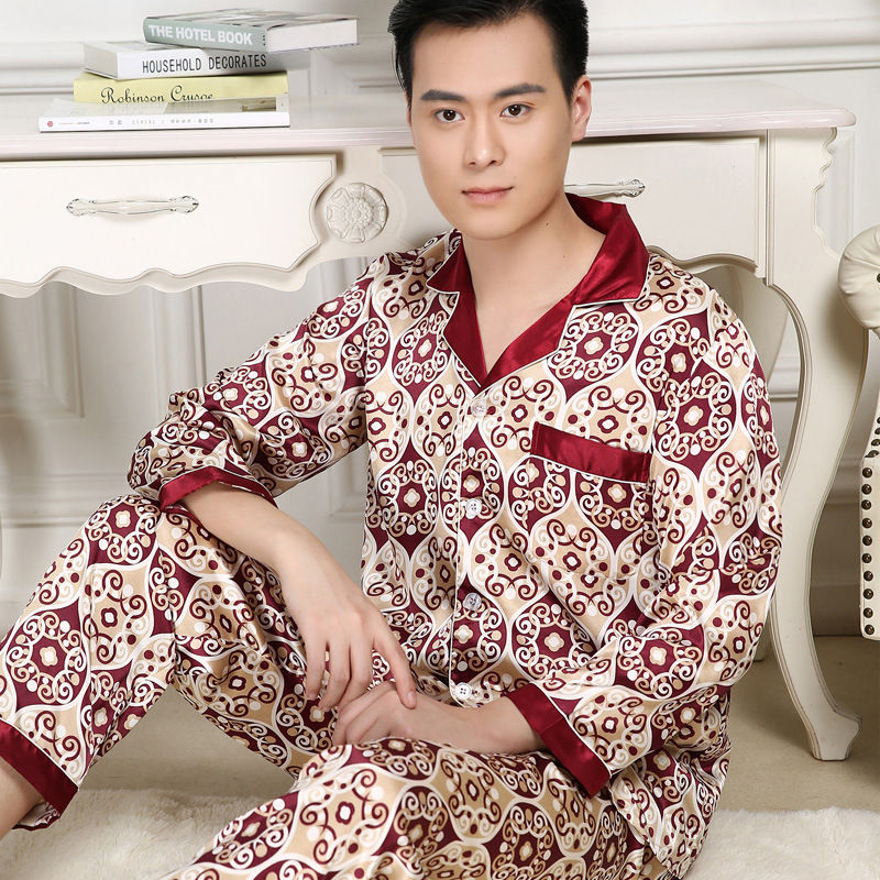 Thumbnail: New Sleepwear Men Pajamas Trousers Long Sleeve Short Sleeve Shorts Men Pijama Sl