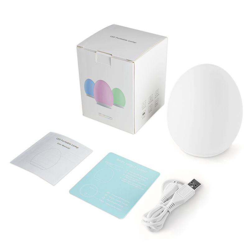 1PC Portable Egg Shape Night Light Ambient Lamp 7 Color Changing RGB Remote Cont