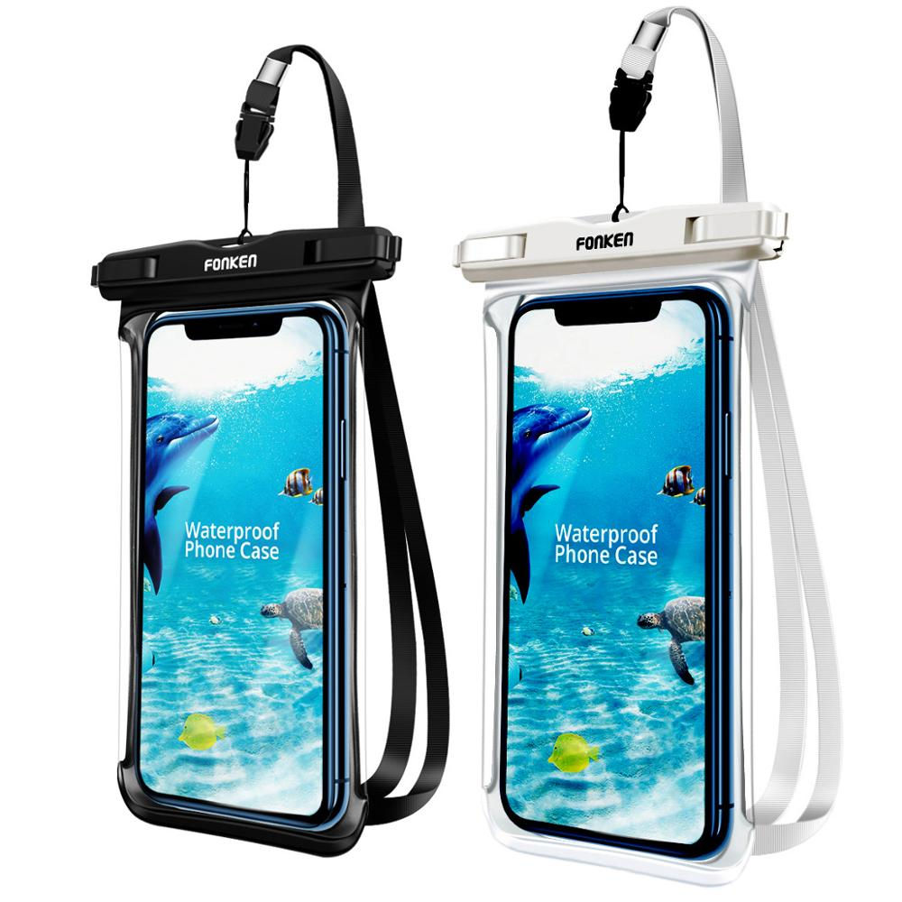 FONKEN Full View Waterproof Case for Phone Underwater Snow Rainforest Transparen