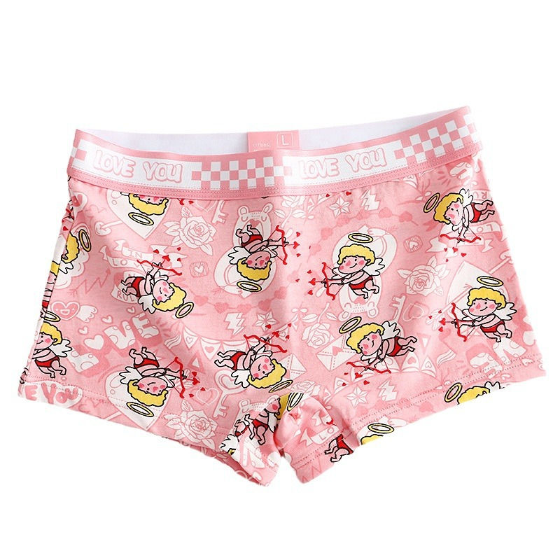 الصورة المصغرة: 40S Cotton Women Panties Cartoon Shorts Sports Boxer Breathable Summer Sexy Unde