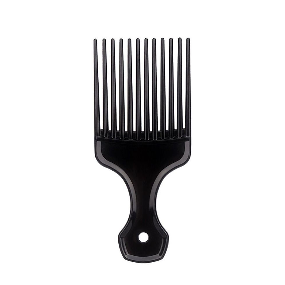 الصورة المصغرة: Hair Styling Tools Plastic Fork Hairbrush Black Wide Teeth Insert Hair Combs Pro