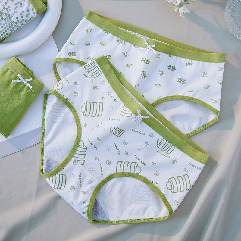 الصورة المصغرة: 5Pcs/Set Women's Cotton Panties Breathable Lingerie Cute Print Girls Briefs Sexy