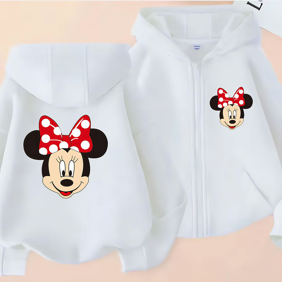 Thumbnail: Funny Zip Up Hoodie Kawaii Kids Minnie Mouse Children's Hoodie Zipper Children S
