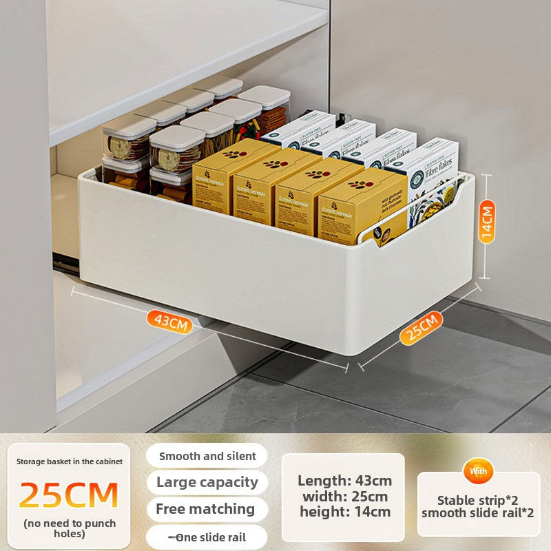 Thumbnail: New Kitchen Storage Rack with Slide Rails Pull-out Kitchen Drawer Type Storage T