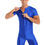 Thumbnail: Men Glossy One-Piece Swimsuit Short Sleeve Zipper Jumpsuit Solid Color Bodysuit 