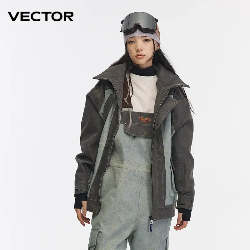 الصورة المصغرة: VECTOR Cowboy Ski Jacket Women Man Fashion Ski Jacket Thickened Thermal Insulati