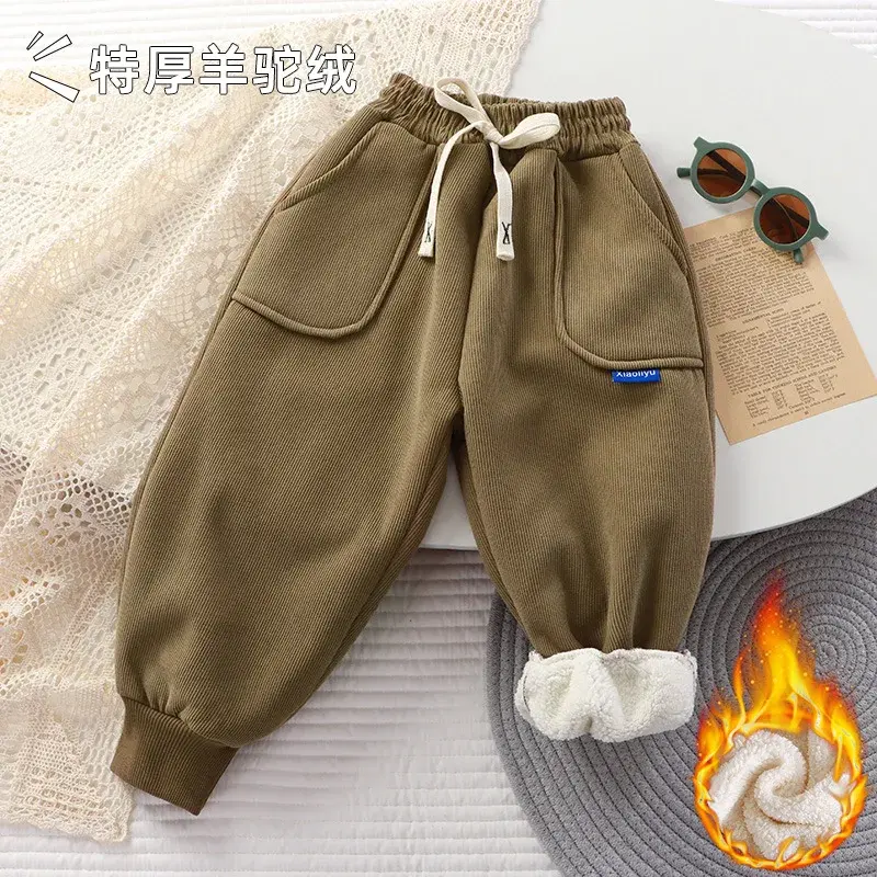 الصورة المصغرة: 2-6Y New Boys Winter Thick Sweatpants for Girls Casual Pants Boy Student Loose S