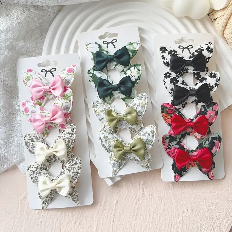 Thumbnail: 4Pcs/set Girls Butterfly Hair Clips BB Clips Baby New Handmade Women Hairpin Bar