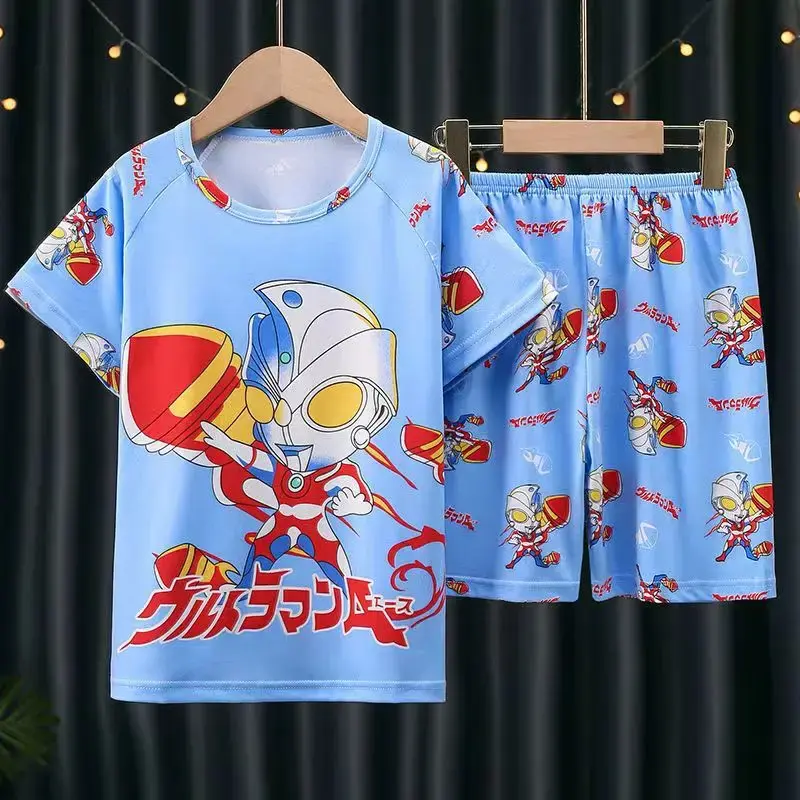 الصورة المصغرة: Shin-chan Pajamas Set for Kids Cartoon Kawaii Monster Sleepwear Baby Short-sleev