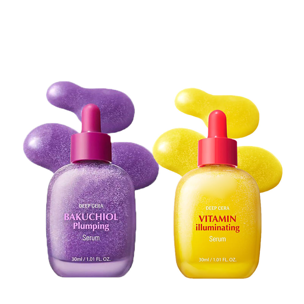Vitamin whitening serum, niacinamide vitamin C serum, bakuchiol plumping serum,