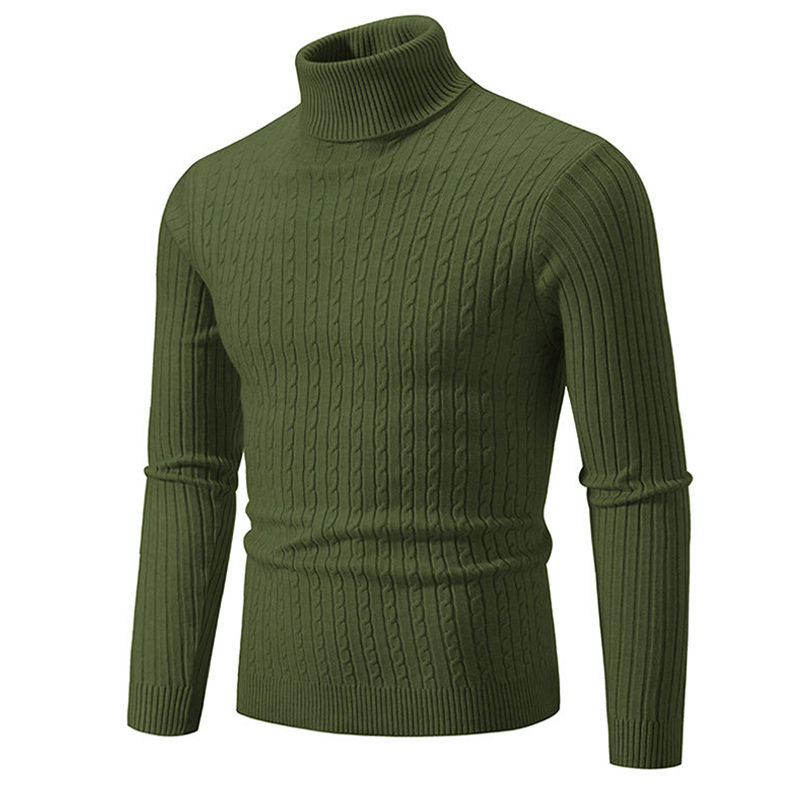الصورة المصغرة: Winter High Neck Thick Warm Sweater Men Turtleneck Brand Mens Sweaters Slim Fit 