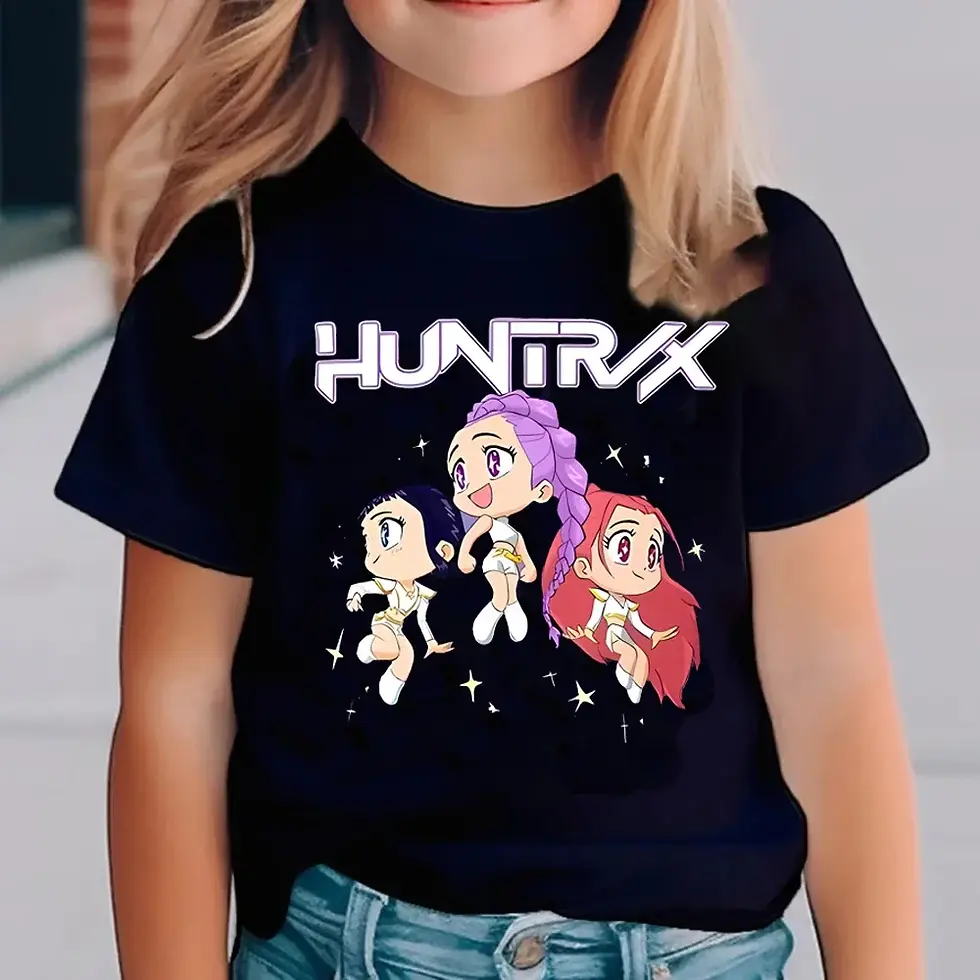 الصورة المصغرة: Kpop Demon Hunters Children's T Shirt Short Sleeve Saja Boys Kdis T-shirt Cute K
