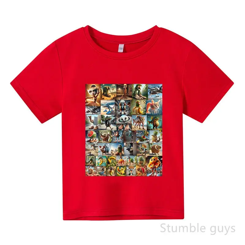 الصورة المصغرة: Tung Tung Tung Sahur Kids Italian Brainrot Clothes Short Sleeve Casual Summer Bo