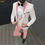 Thumbnail: Vintage Suit Sets For Man Newest Wedding Prom Party Groomsman Outfits Shawl Lapl