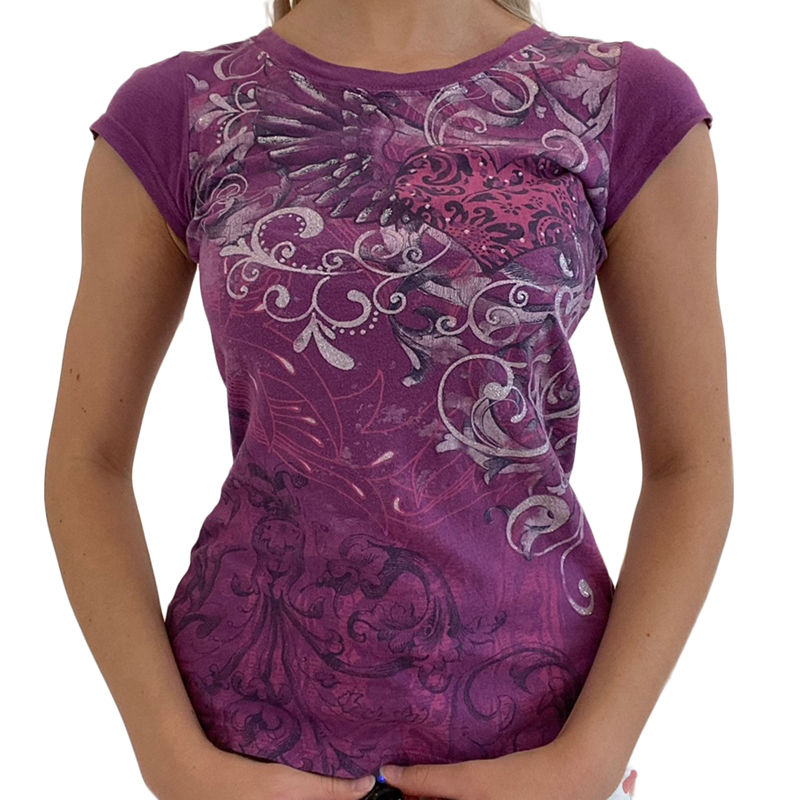 الصورة المصغرة: Y2k Fairy Grunge Shirt Top for Women Short Sleeve Vintage Graphic Crop Tee Top A
